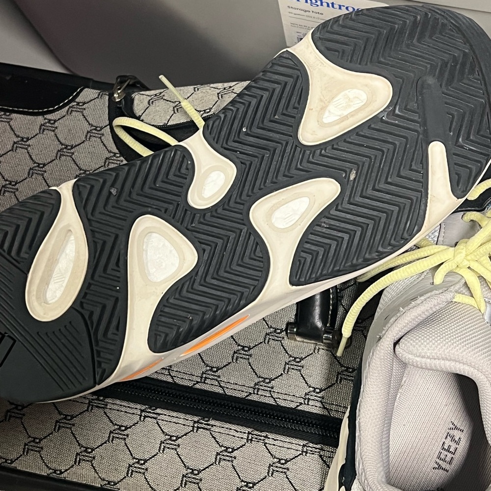 Chunky Teal & Gray Athletic Sneakers with Yellow Laces - Picture 5 of 6